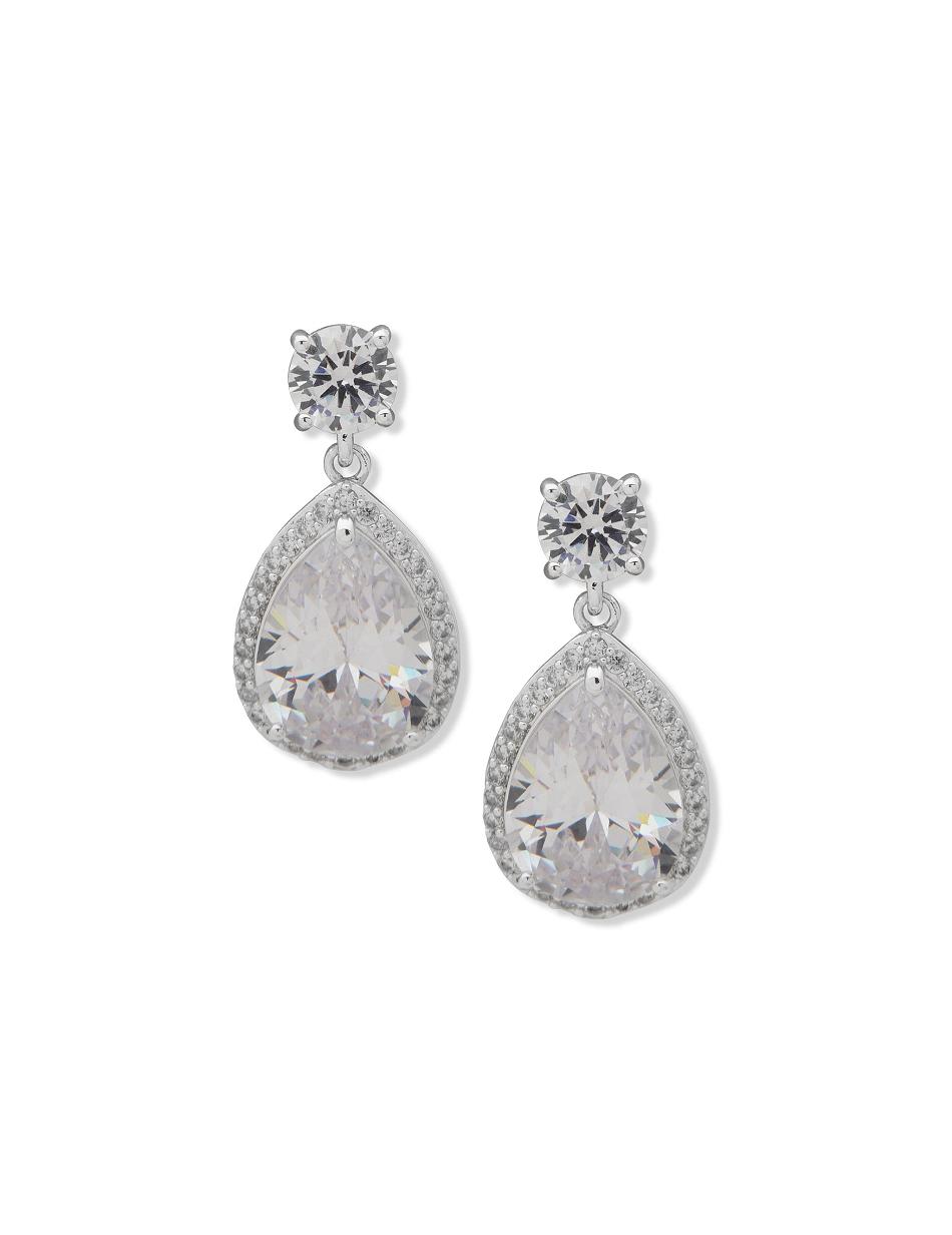 Boucles d'oreilles percées Anne Klein Halo Pear Drop Studs   | WQI-5006181